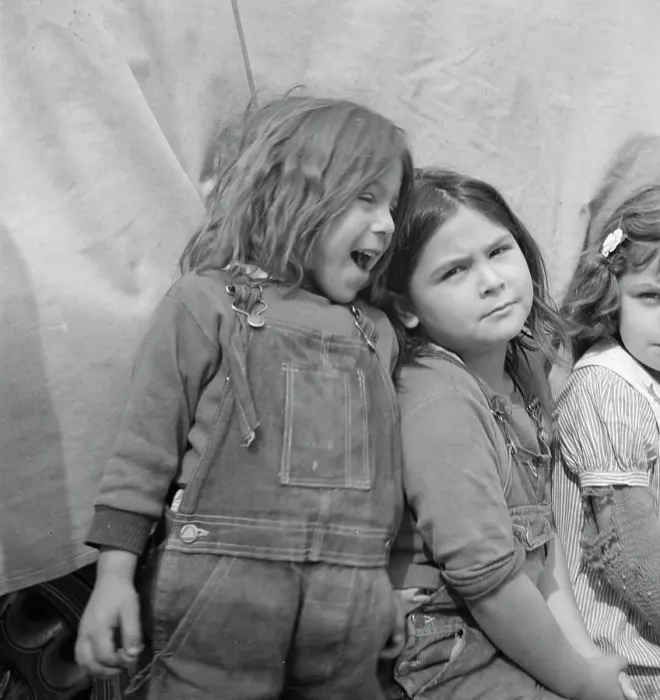Framed Print : Children of migratory carrot pullers, Mexicans, Imperial Valley, California, 1937. Creator: Dorothea Lange
