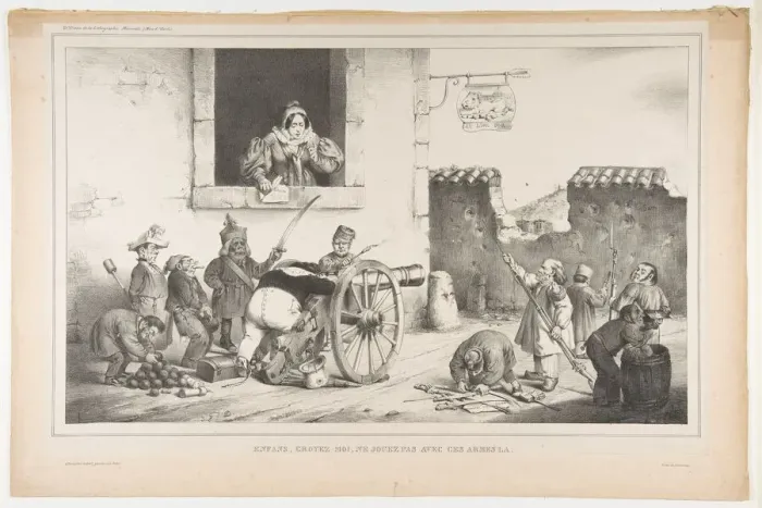 Framed Print : Children, Obey Me, Do Not Play With Those Weapons, April 1834 Framed Print : Children, Obey Me, Do Not Play With Those Weapons, April 1834