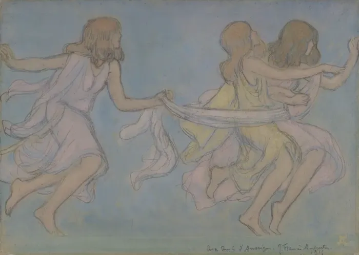 Framed Print : Children at Play, 1915. Creator: Jean Francis Auburtin Framed Print : Children at Play, 1915. Creator: Jean Francis Auburtin
