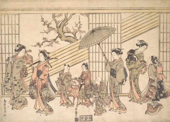 Framed Print : Children Play-acting a Daimyo Procession, ca. 1763. ca. 1763. Creator: Torii Kiyomitsu Framed Print : Children Play-acting a Daimyo Procession, ca. 1763. ca. 1763. Creator: Torii Kiyomitsu