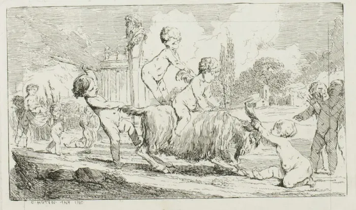Framed Print : Children Playing, 1764. Creator: Charles Hutin Framed Print : Children Playing, 1764. Creator: Charles Hutin