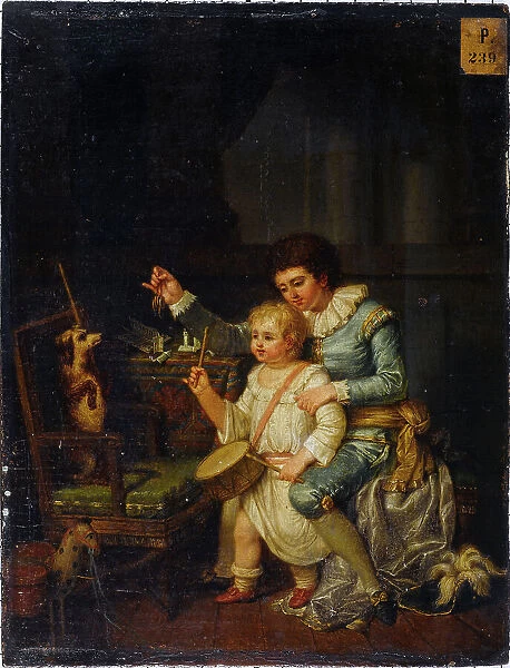 Children playing with a dog, 1783. Creator: Nicolas Andre Monsiau