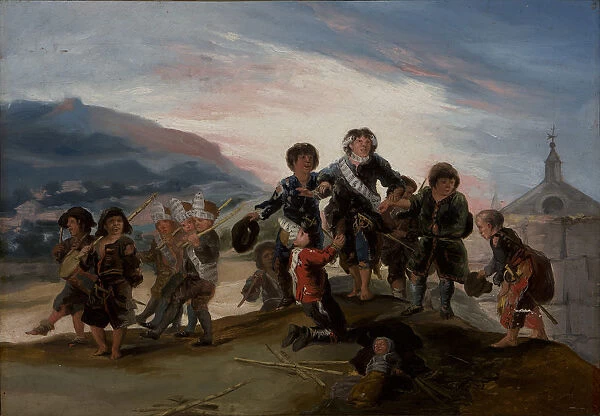 Children Playing Soldiers (Ninos jugando a soldados), 1786. Creator: Goya, Francisco