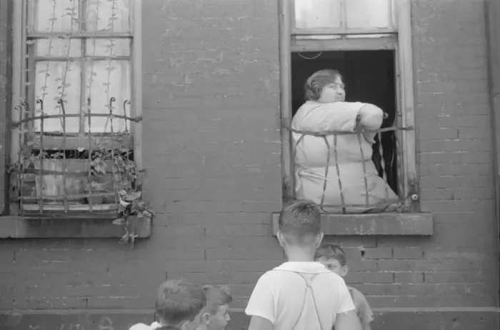 Framed Print : Children playing in the street, 61st Street between 1st and 3rd Avenues, New York, 1938. Creator: Walker Evans Framed Print : Children playing in the street, 61st Street between 1st and 3rd Avenues, New York, 1938. Creator: Walker Evans
