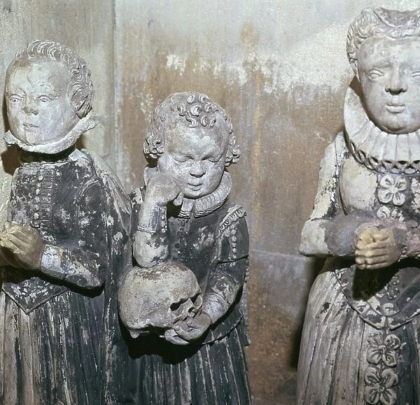 The children of Sir John Scudamore at his tomb, 17th century
