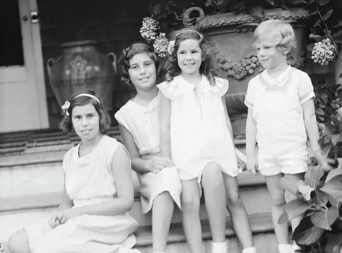Framed Print : Children of W.G. Kimball, seated on the steps of their house, between 1911 and 1942. Creator: Arnold Genthe Framed Print : Children of W.G. Kimball, seated on the steps of their house, between 1911 and 1942. Creator: Arnold Genthe