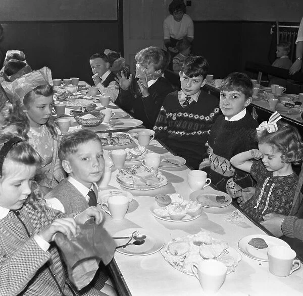 Childrens Christmas party at a Methodist school, South Yorkshire, 1964. Artist