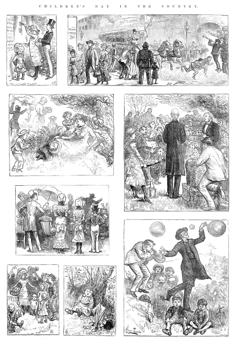 Framed Print : Children's Day in the Country, 1881. Creator: Unknown. Children's Day in the Country, 1881. Creator: Unknown Framed Print : Children's Day in the Country, 1881. Creator: Unknown. Children's Day in the Country, 1881. Creator: Unknown