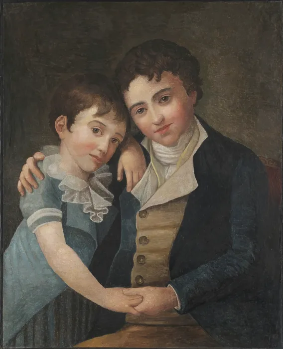 Framed Print : Children's double portrait: Franz Xaver Wolfgang Mozart (1791-1844) and Carl...(1784-1858), 1798. Creator: Hansen, Hans (1769-1828). Children's double portrait: Franz Xaver Wolfgang Mozart (1791-1844) and Carl...(1784-1858), 1798 Framed Print : Children's double portrait: Franz Xaver Wolfgang Mozart (1791-1844) and Carl...(1784-1858), 1798. Creator: Hansen, Hans (1769-1828). Children's double portrait: Franz Xaver Wolfgang Mozart (1791-1844) and Carl...(1784-1858), 1798