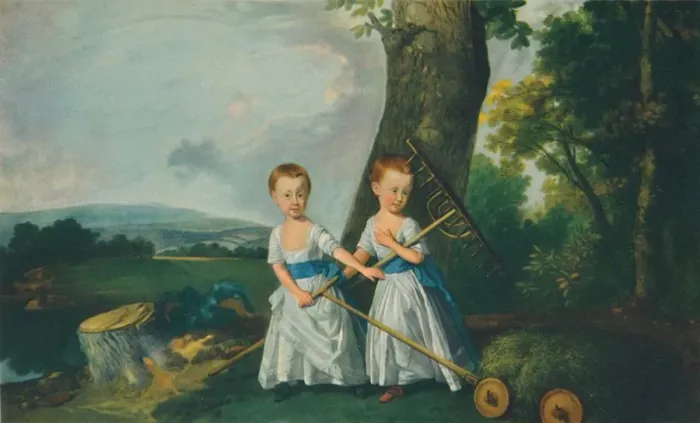 Framed Print : Childrens Dress: The Blunt Boys, c. 1767, (1948). Creator: Johan Zoffany Framed Print : Childrens Dress: The Blunt Boys, c. 1767, (1948). Creator: Johan Zoffany