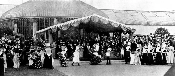 Framed Print : Children's Floral Fete, Royal Botanical Society's Gardens, Regent's Park: the Royal Party... 1895 Framed Print : Children's Floral Fete, Royal Botanical Society's Gardens, Regent's Park: the Royal Party... 1895