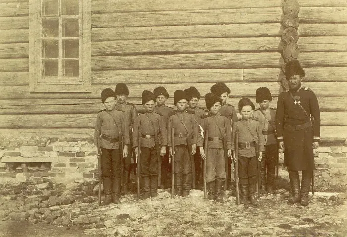 Framed Print : Children's Formation, 1909. Creator: Nikolai Georgievich Katanaev Framed Print : Children's Formation, 1909. Creator: Nikolai Georgievich Katanaev