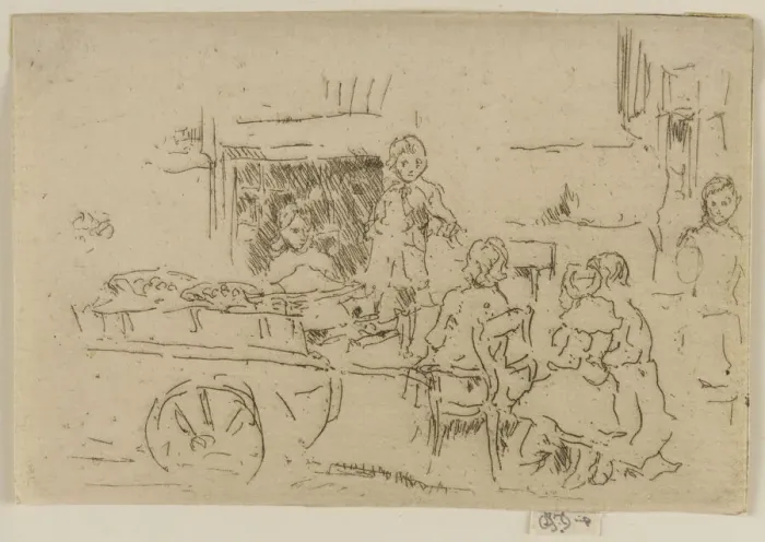 Framed Print : Childrens Fruit Barrow, 1887. Creator: James Abbott McNeill Whistler Framed Print : Childrens Fruit Barrow, 1887. Creator: James Abbott McNeill Whistler