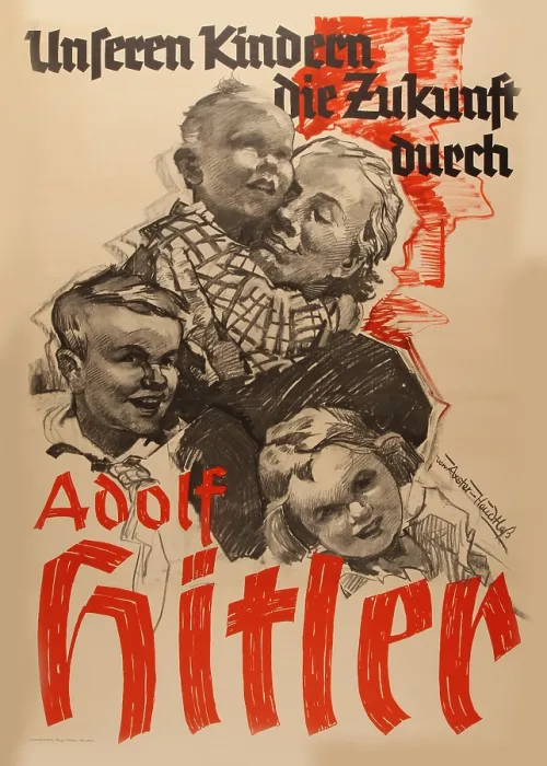 Framed Print : Our Children's Future by Adolf Hitler, 1936. Creator: Axster-Heudtlass, Werner von (1898-1949). Our Children's Future by Adolf Hitler, 1936 Framed Print : Our Children's Future by Adolf Hitler, 1936. Creator: Axster-Heudtlass, Werner von (1898-1949). Our Children's Future by Adolf Hitler, 1936