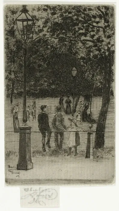 Framed Print : The Childrens Hour, Summer Evening, Parsons Green, 1906. Creator: Theodore Roussel Framed Print : The Childrens Hour, Summer Evening, Parsons Green, 1906. Creator: Theodore Roussel