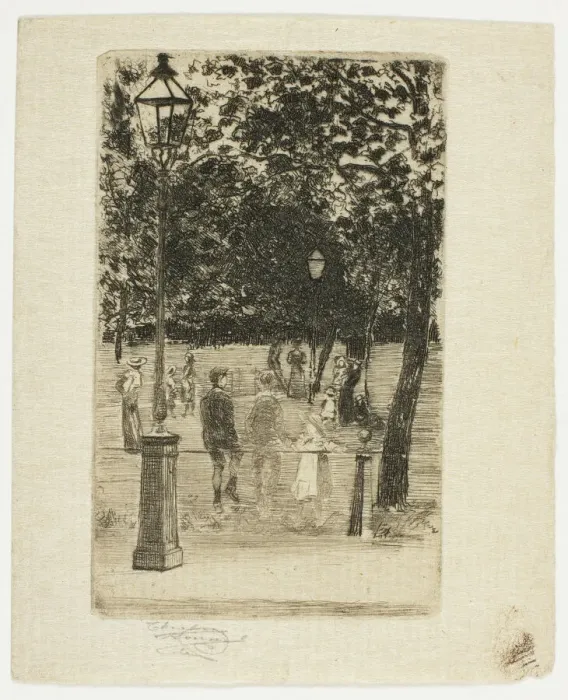 Framed Print : The Childrens Hour, Summer Evening, Parsons Green, 1906. Creator: Theodore Roussel Framed Print : The Childrens Hour, Summer Evening, Parsons Green, 1906. Creator: Theodore Roussel