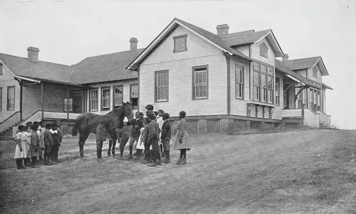 Framed Print : The children's house: class in nature study, 1904. Creator: Frances Benjamin Johnston Framed Print : The children's house: class in nature study, 1904. Creator: Frances Benjamin Johnston