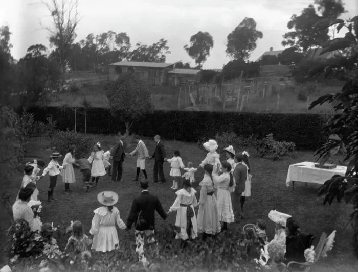 Framed Print : Children's party in the grounds of the Herston residence, Coralyn (Clyde Road), 1907 Framed Print : Children's party in the grounds of the Herston residence, Coralyn (Clyde Road), 1907