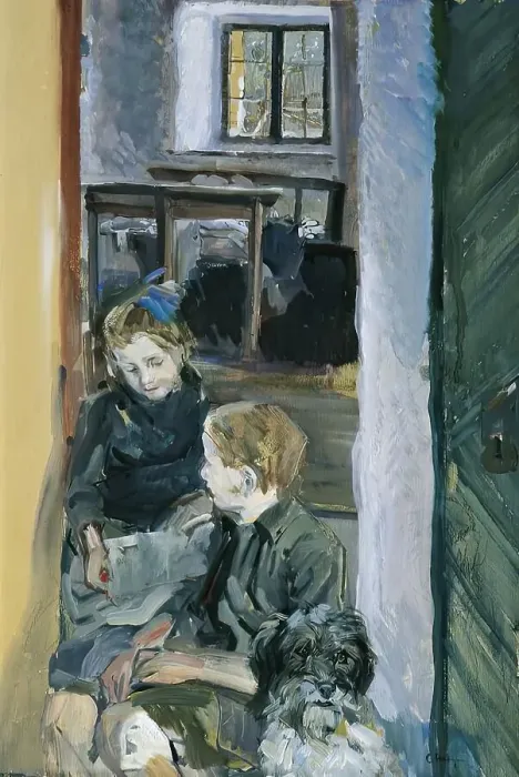 Framed Print : Children's study, around 1912 / 1913. Creator: Carl Fahringer Framed Print : Children's study, around 1912 / 1913. Creator: Carl Fahringer