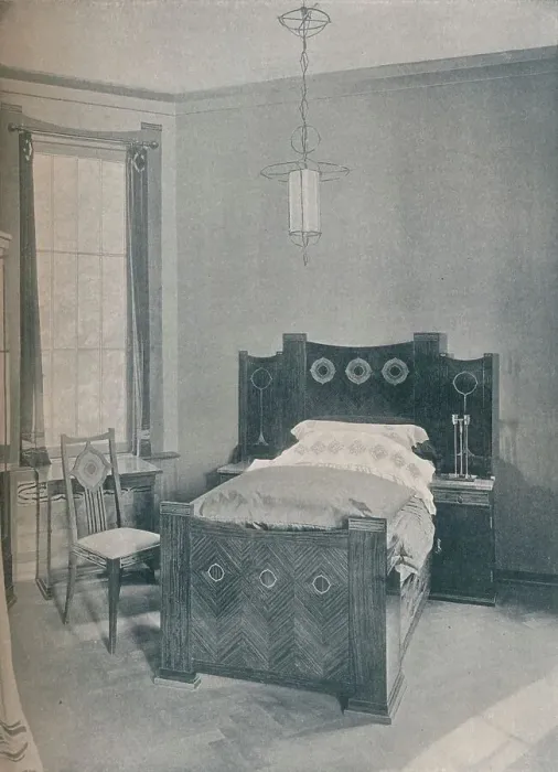 Framed Print : A childs bed designed by Peter Behrens, executed by TD Heymann, 1901 Framed Print : A childs bed designed by Peter Behrens, executed by TD Heymann, 1901