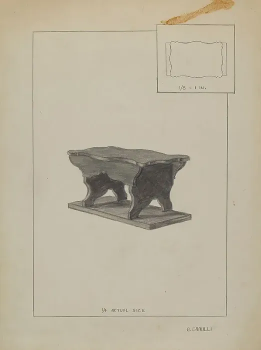 Framed Print : Child's Bench, c. 1936. Creator: Albert Camilli Framed Print : Child's Bench, c. 1936. Creator: Albert Camilli