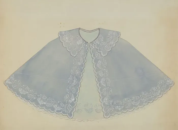 Framed Print : Child's Cape, c. 1936. Creator: Irene M. Burge Framed Print : Child's Cape, c. 1936. Creator: Irene M. Burge