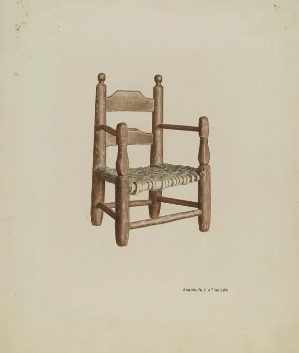 Framed Print : Child's Chair, 1940. Creator: Randolph Atkinson Framed Print : Child's Chair, 1940. Creator: Randolph Atkinson