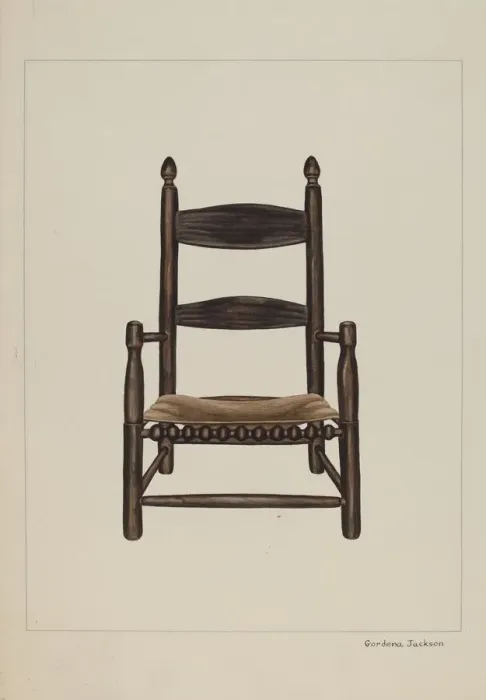 Framed Print : Childs Chair, c. 1937. Creator: Gordena Jackson