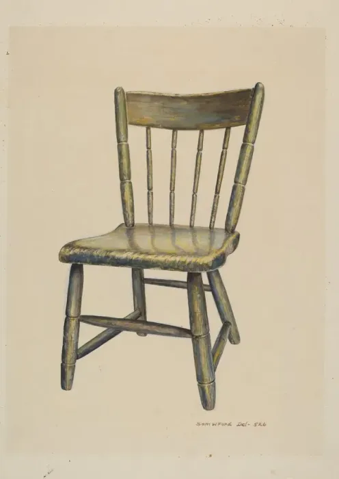 Framed Print : Childs Chair, c. 1937. Creator: Samuel W. Ford Framed Print : Childs Chair, c. 1937. Creator: Samuel W. Ford