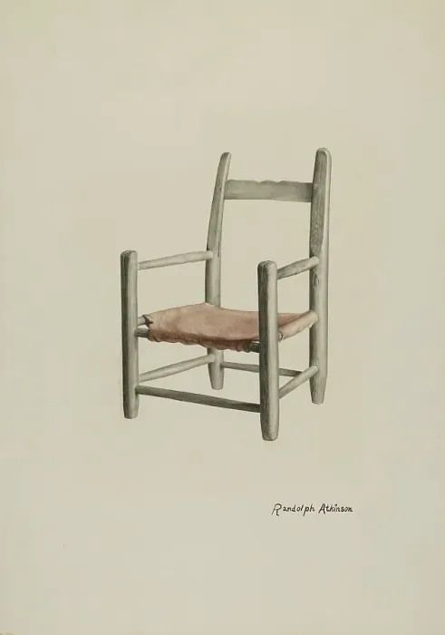 Framed Print : Child's Chair, c. 1940. Creator: Randolph Atkinson Framed Print : Child's Chair, c. 1940. Creator: Randolph Atkinson