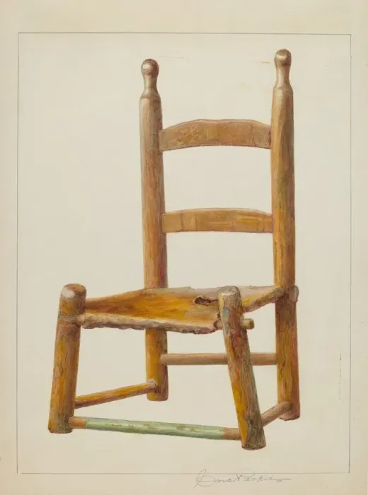 Framed Print : Childs chair, probably 1938. Creator: Cora Parker Framed Print : Childs chair, probably 1938. Creator: Cora Parker