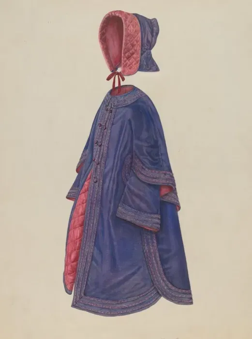 Framed Print : Childs Coat & Bonnet, c. 1941. Creator: Nancy Crimi Framed Print : Childs Coat & Bonnet, c. 1941. Creator: Nancy Crimi