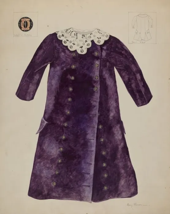 Framed Print : Childs Coat, c. 1937. Creator: Mary E Humes Framed Print : Childs Coat, c. 1937. Creator: Mary E Humes