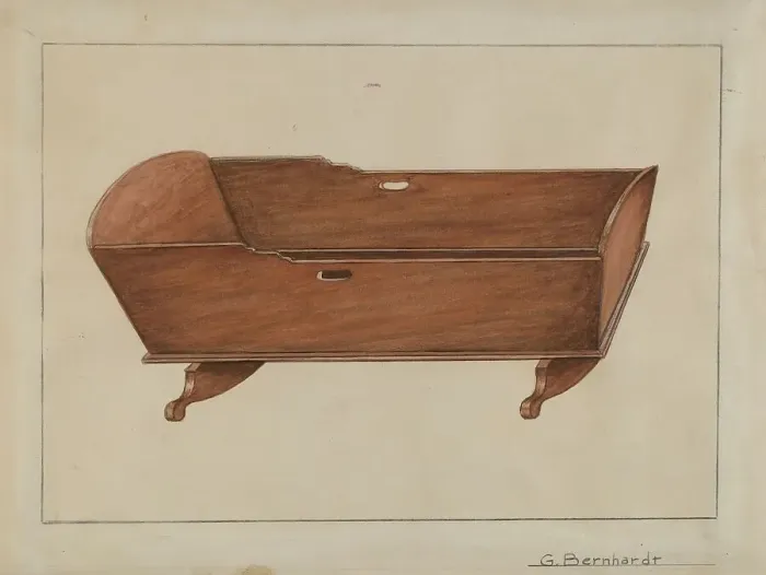 Framed Print : Child's Cradle, c. 1936. Creator: Gerald Bernhardt Framed Print : Child's Cradle, c. 1936. Creator: Gerald Bernhardt
