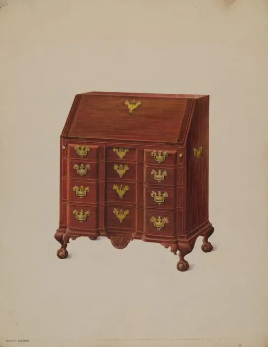 Framed Print : Childs Desk, c. 1937. Creator: Harry Eisman Framed Print : Childs Desk, c. 1937. Creator: Harry Eisman