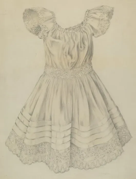 Framed Print : Child's Dress, 1935 / 1942. Creator: Marjorie McIntyre Framed Print : Child's Dress, 1935 / 1942. Creator: Marjorie McIntyre