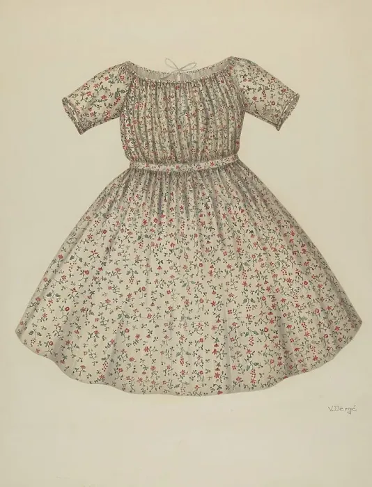 Framed Print : Child's Dress, 1935 / 1942. Creator: Virginia Berge Framed Print : Child's Dress, 1935 / 1942. Creator: Virginia Berge