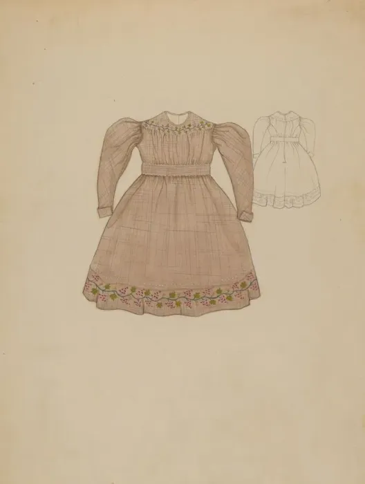 Framed Print : Childs Dress, c. 1936. Creator: Dorothy Gernon Framed Print : Childs Dress, c. 1936. Creator: Dorothy Gernon