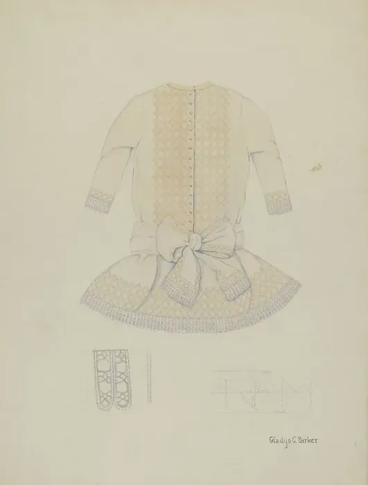 Framed Print : Child's Dress, c. 1936. Creator: Gladys C. Parker Framed Print : Child's Dress, c. 1936. Creator: Gladys C. Parker