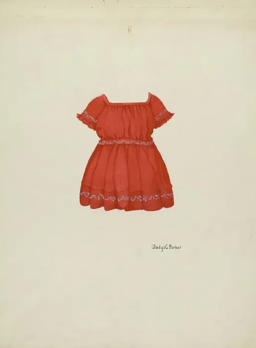 Framed Print : Child's Dress, c. 1936. Creator: Gladys C. Parker Framed Print : Child's Dress, c. 1936. Creator: Gladys C. Parker