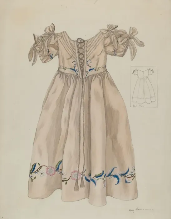 Framed Print : Childs Dress, c. 1936. Creator: Mary E Humes Framed Print : Childs Dress, c. 1936. Creator: Mary E Humes