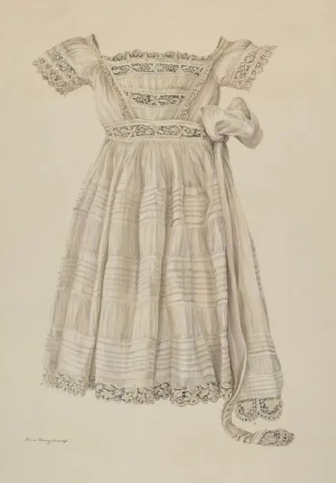 Framed Print : Childs Dress, c. 1937. Creator: Hans Mangelsdorf