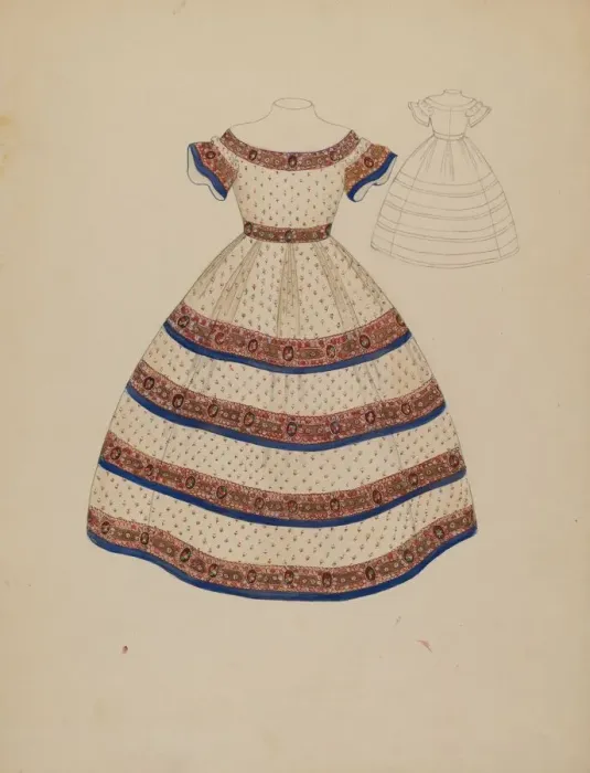 Framed Print : Childs Dress, c. 1937. Creator: Marie Mitchell Framed Print : Childs Dress, c. 1937. Creator: Marie Mitchell