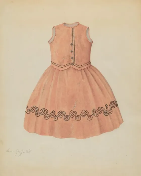 Framed Print : Childs Dress, c. 1937. Creator: Sara Garfinkel Framed Print : Childs Dress, c. 1937. Creator: Sara Garfinkel