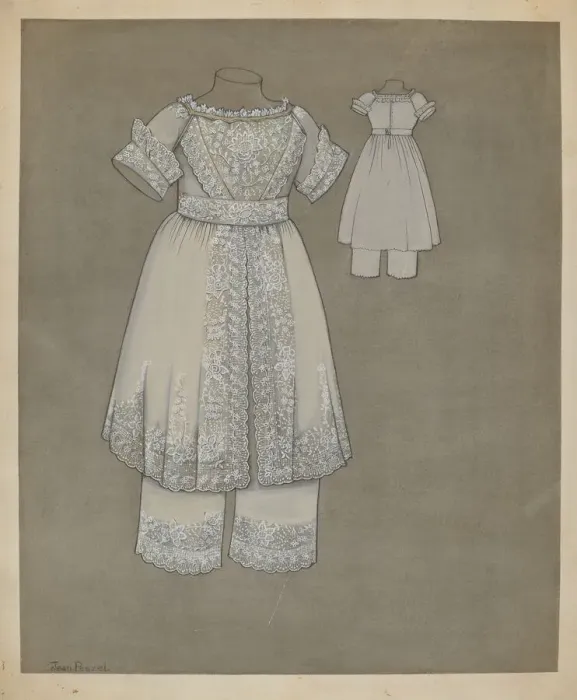 Framed Print : Childs Dress, c. 1938. Creator: Jean Peszel Framed Print : Childs Dress, c. 1938. Creator: Jean Peszel