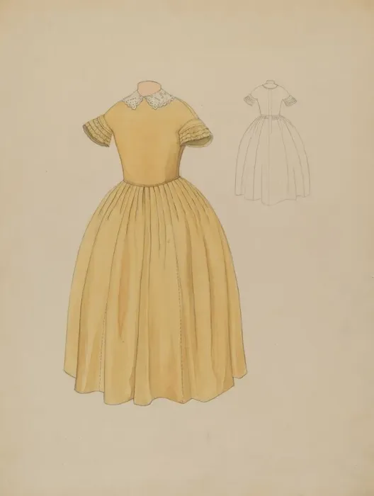 Framed Print : Childs Dress & Collar, c. 1936. Creator: Roberta Spicer Framed Print : Childs Dress & Collar, c. 1936. Creator: Roberta Spicer