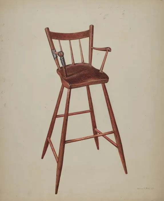 Framed Print : Childs High Chair, 1939. Creator: Herman O. Stroh Framed Print : Childs High Chair, 1939. Creator: Herman O. Stroh