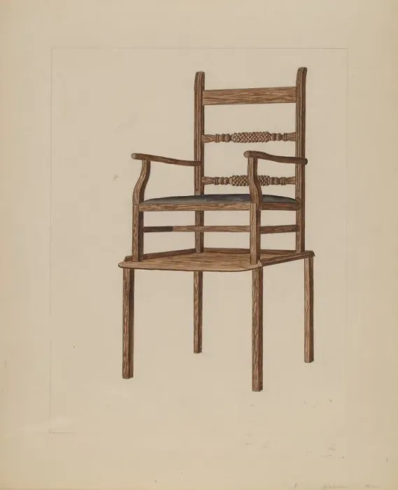Framed Print : Childs High Chair, c. 1937. Creator: Frederick Jackson Framed Print : Childs High Chair, c. 1937. Creator: Frederick Jackson
