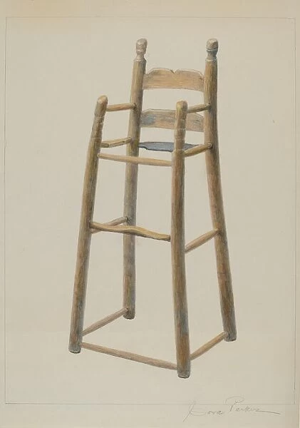 Child's High Chair, c. 1938. Creator: Cora Parker