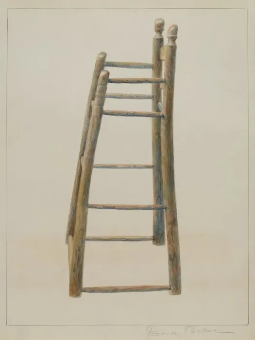 Framed Print : Childs High Chair, c. 1938. Creator: Cora Parker Framed Print : Childs High Chair, c. 1938. Creator: Cora Parker